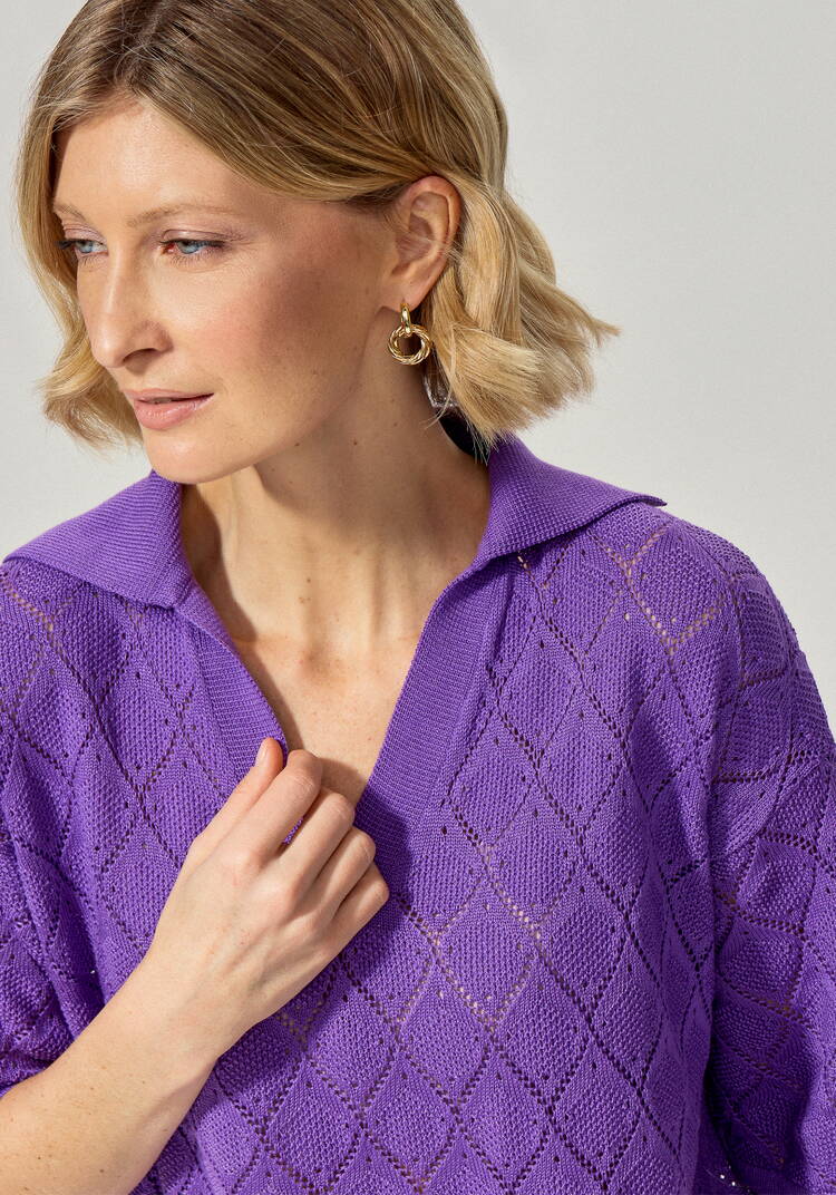 Джемпер-поло с ажурным рисунком шир.  750, рис. 33