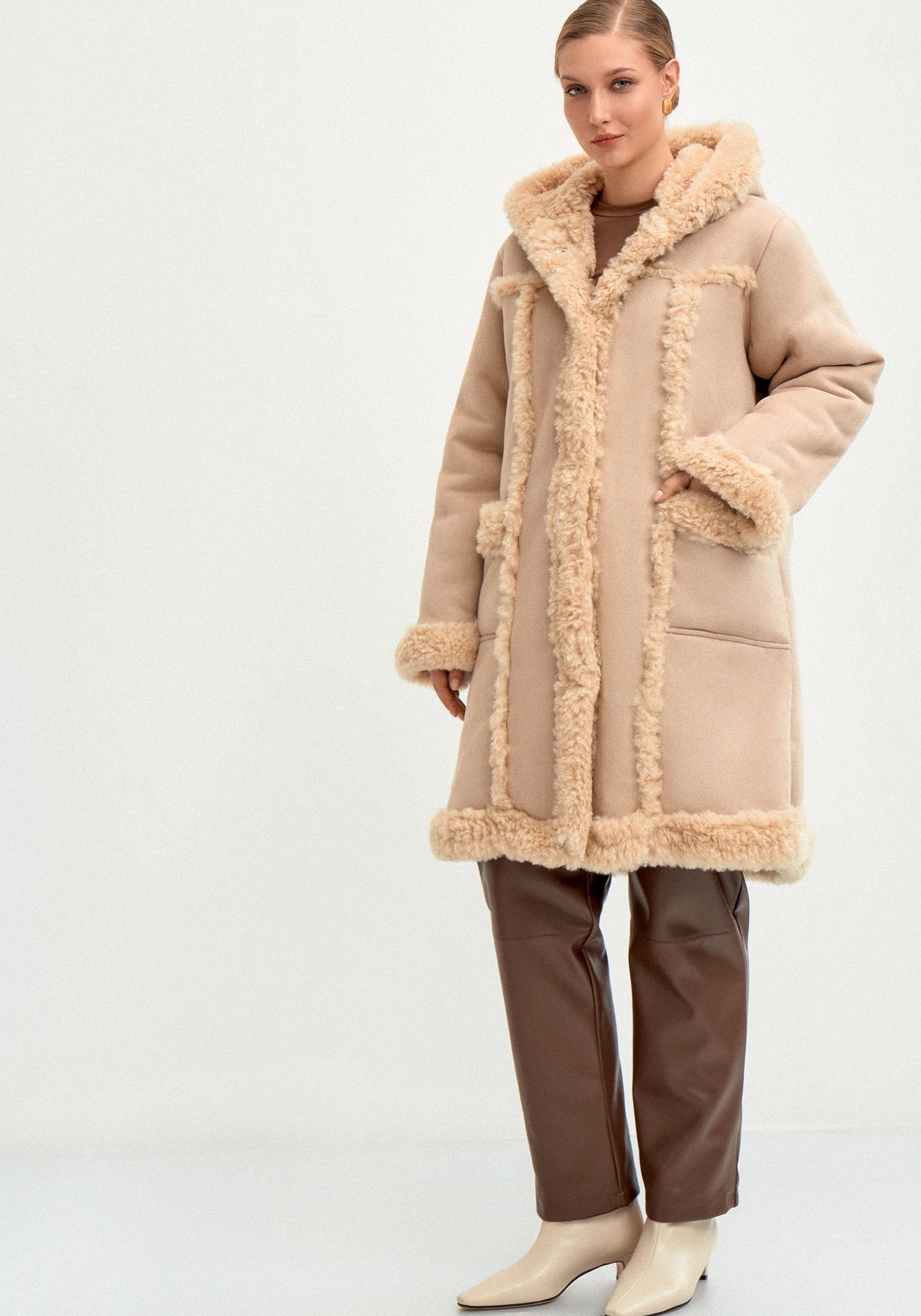 

Полупальто с экомехом "Раиля", Бежевый