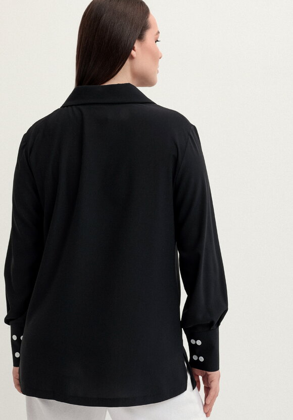 Рубашка с контрастными пуговицами шир.  580, рис. 3