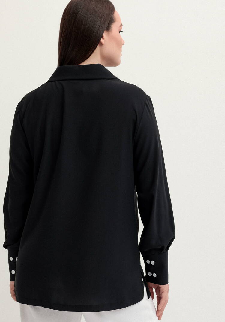 Рубашка с контрастными пуговицами шир.  750, рис. 3