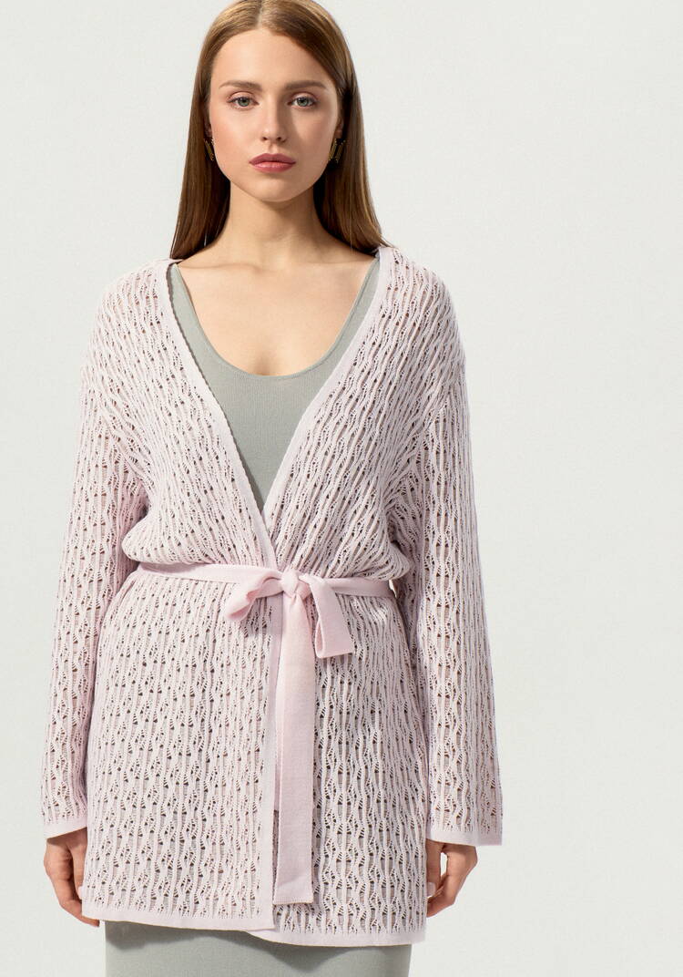 Кардиган ажурной вязки шир.  750, рис. 41