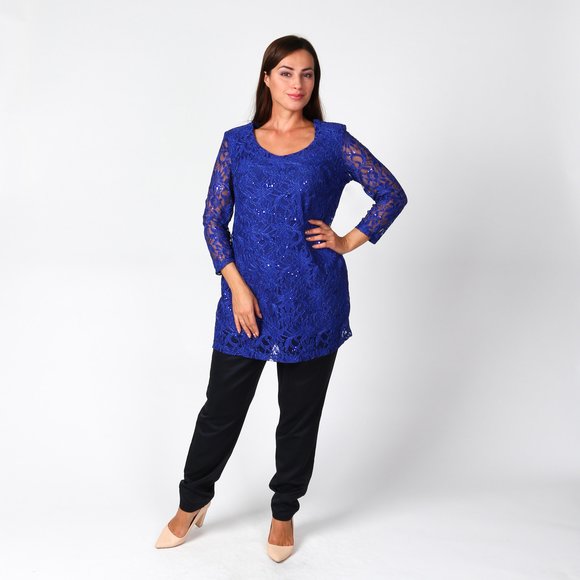 Туника из ажурной ткани шир.  580, рис. 17