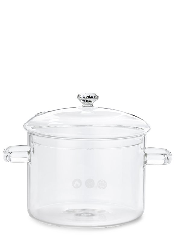 Стеклянная кастрюля с крышкой Даймонд шир.  580, рис. 13