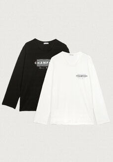 Лонгсливы с лаконичным принтом, 2 шт.