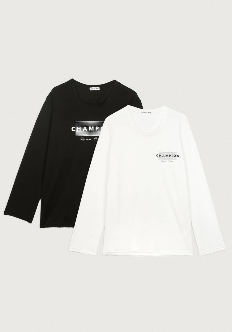 Лонгсливы с лаконичным принтом, 2 шт. шир.  750, рис. 55