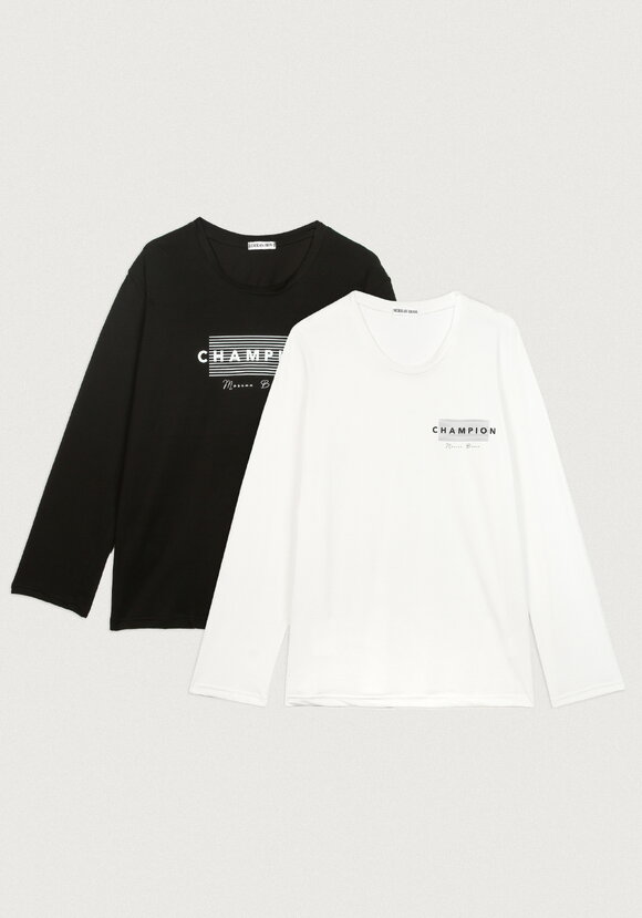 Лонгсливы с лаконичным принтом, 2 шт. шир.  580, рис. 55