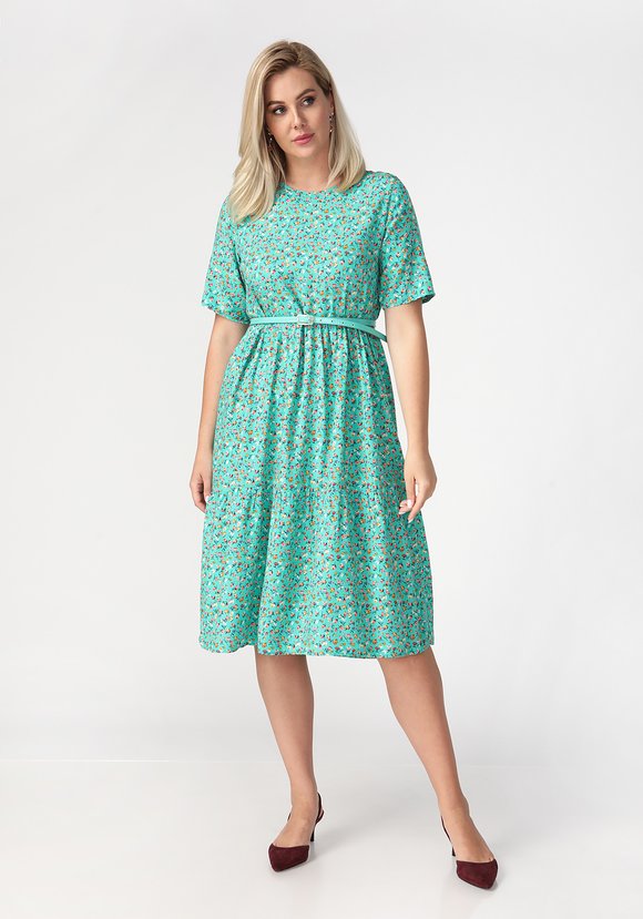 Платье с отрезной талией и коротким рукавом шир.  580, рис. 7