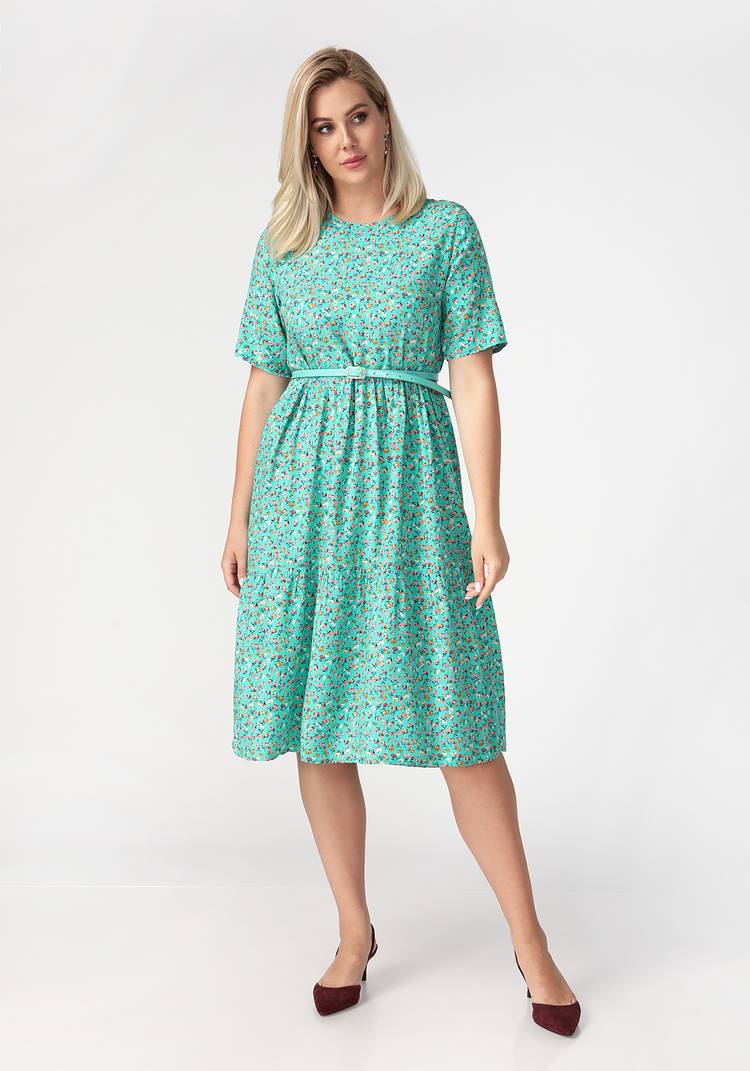 Платье с отрезной талией и коротким рукавом шир.  750, рис. 7