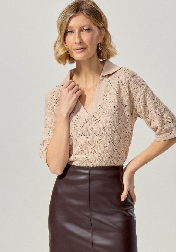 Джемпер-поло с ажурным рисунком шир.  580, рис. 6