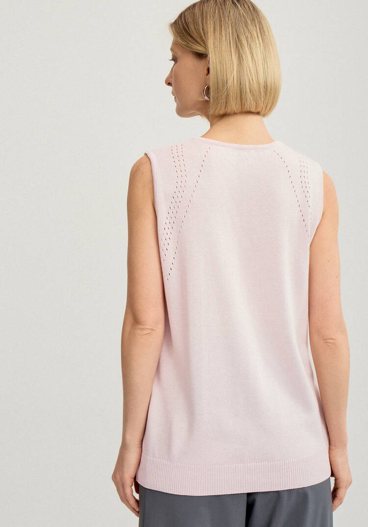 Топ женский без рукава с ажурным рисунком шир.  750, рис. 3