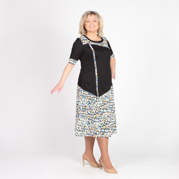 Платье А силуэта с декоративными элементами шир.  580, рис. 3