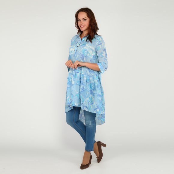 Туника расклешенного кроя с пуговицами шир.  580, рис. 8