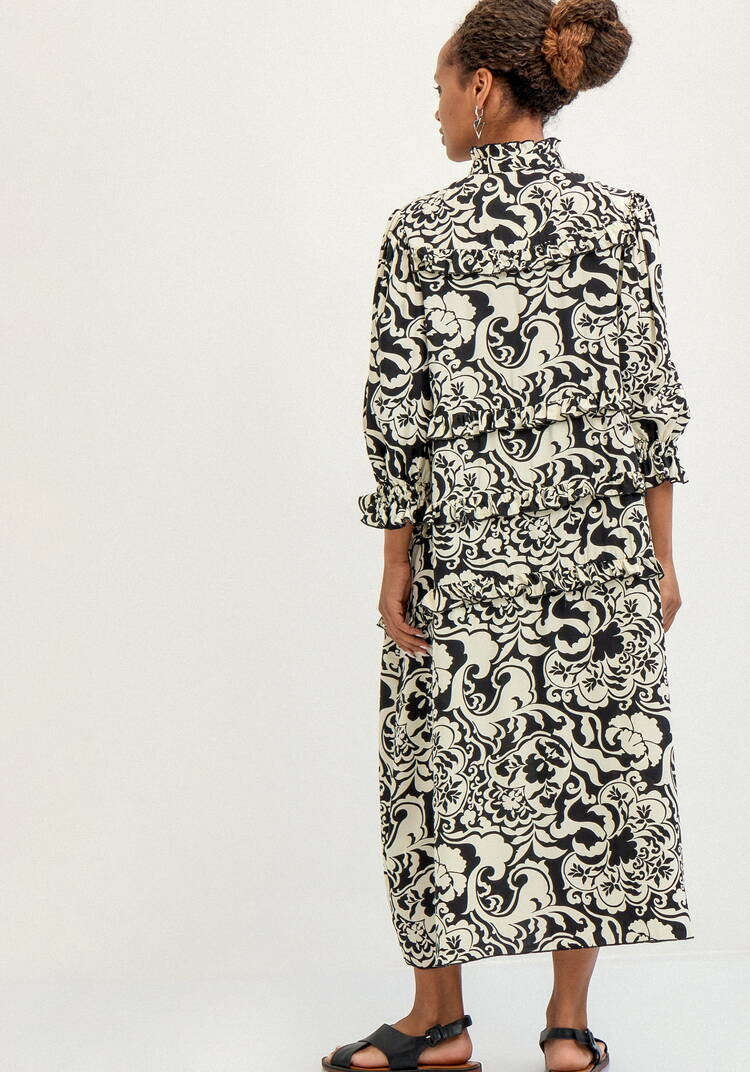 Платье с ярусами и обьёмным рукавом шир.  750, рис. 11