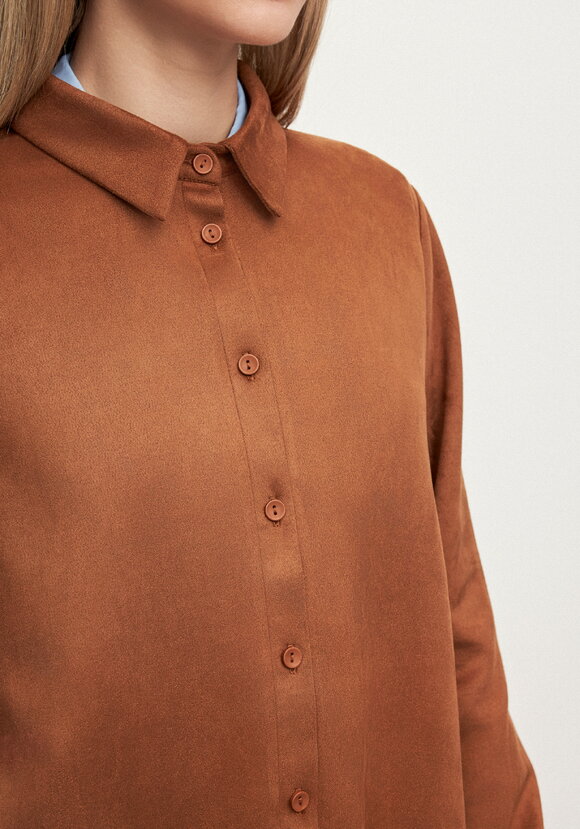 Рубашка замшевая с ажурным узором Веста шир.  580, рис. 5