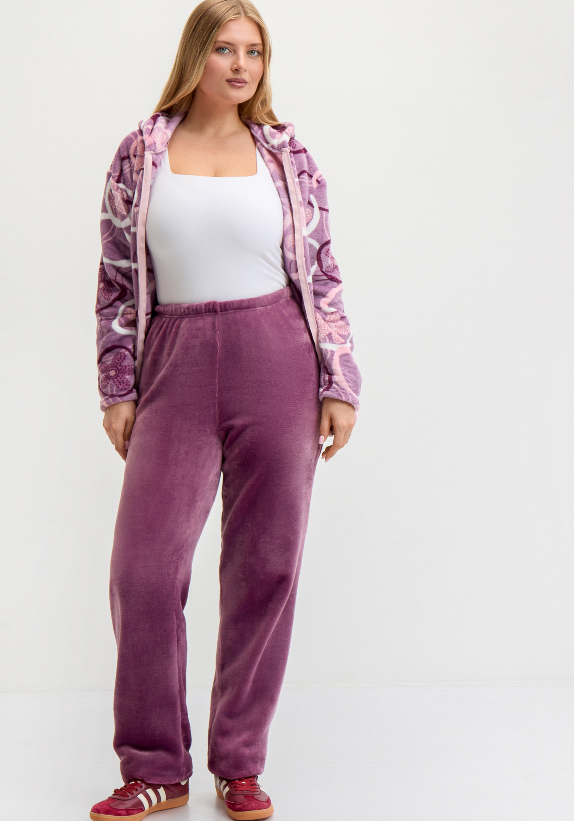 

Брюки из велсофта на эластичной ленте, Серый