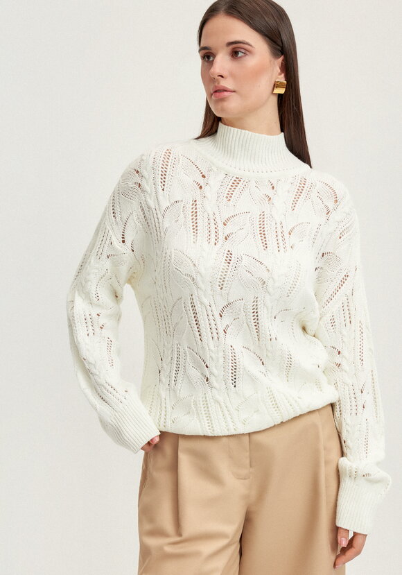 Джемпер с ажурными косами шир.  580, рис. 17