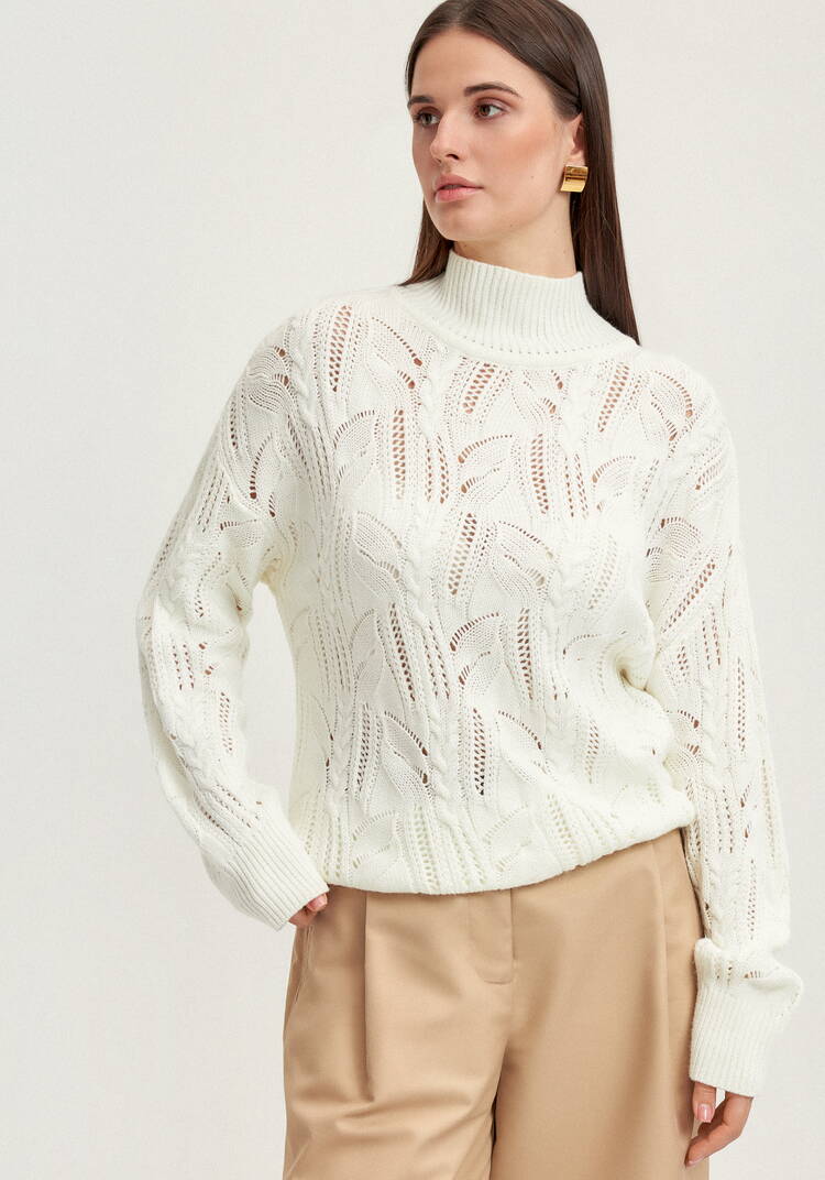 Джемпер с ажурными косами шир.  750, рис. 17