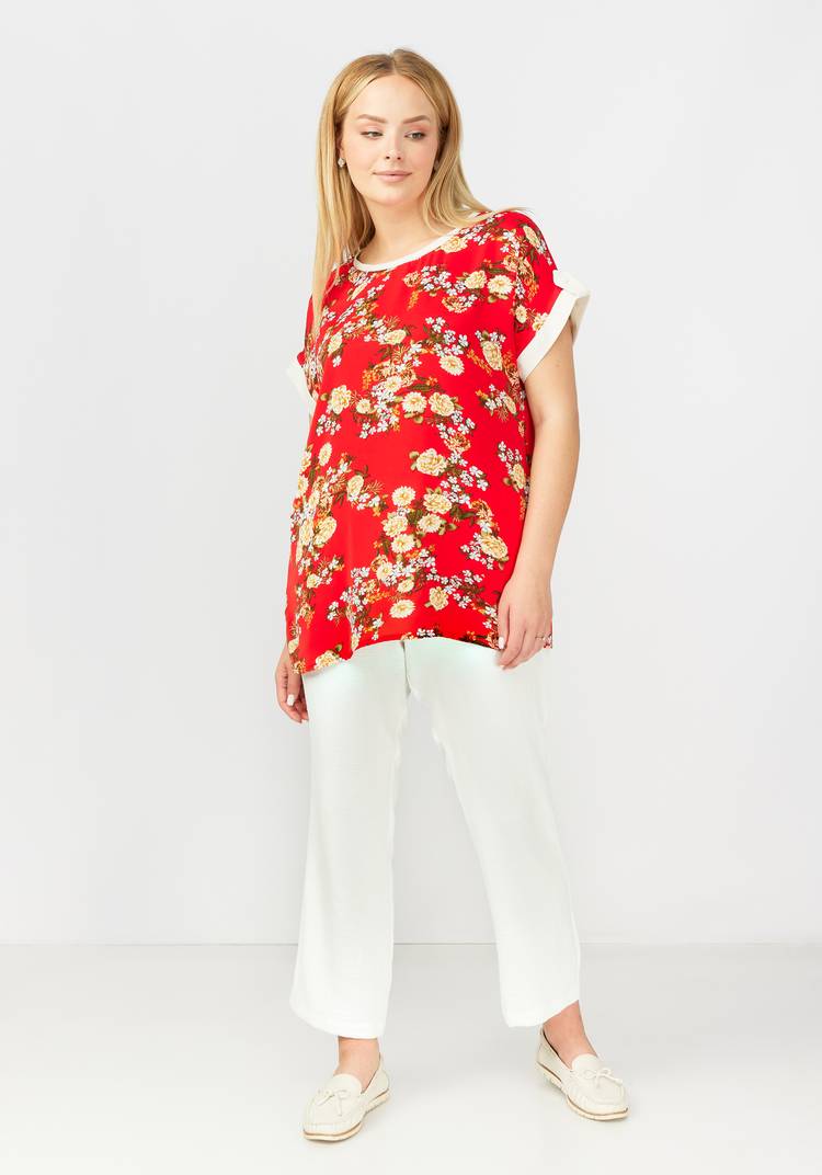 Блуза прямого силуэта с цветочным принтом шир.  750, рис. 2