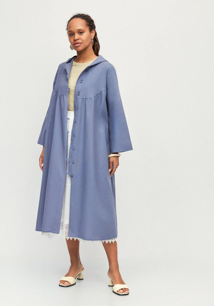 Платье-тренч с капюшоном изо льна шир.  750, рис. 18