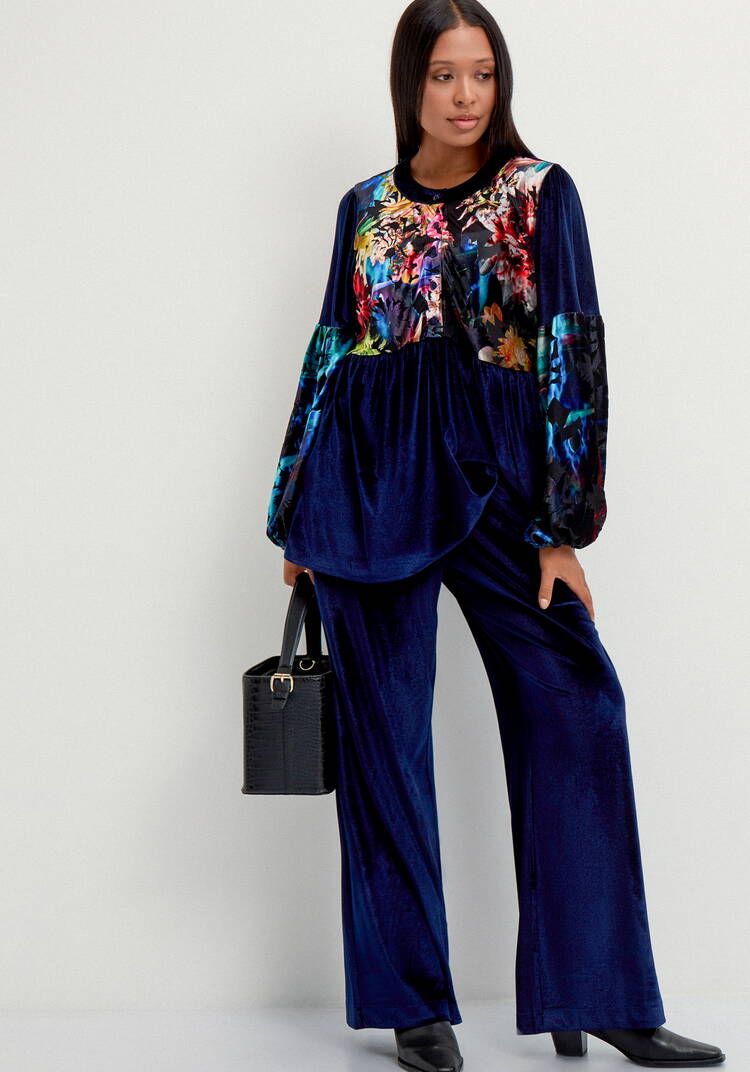 Брюки из велюра на резинке по поясу шир.  750, рис. 9