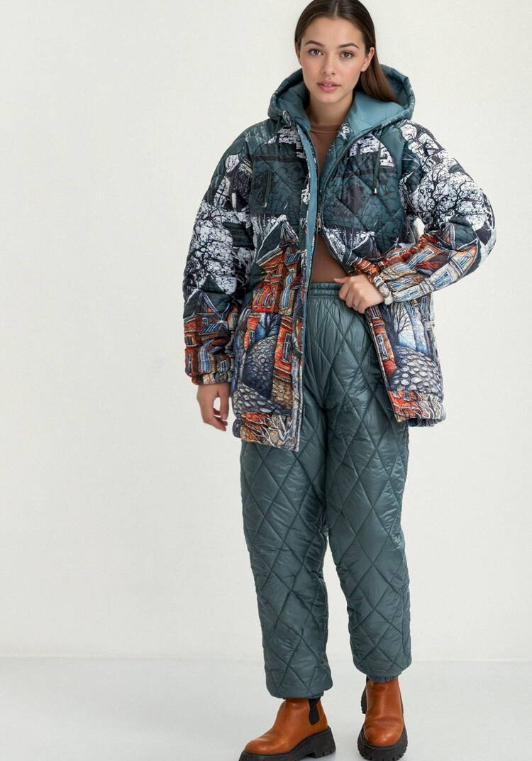 Брюки стеганые, утеплённые Элина шир.  750, рис. 7