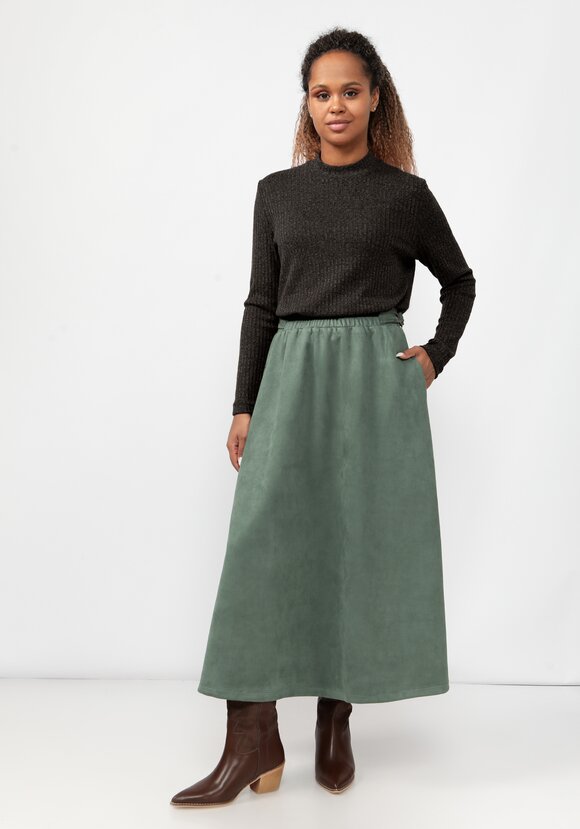 Юбка из экозамши А-силуэта шир.  580, рис. 2