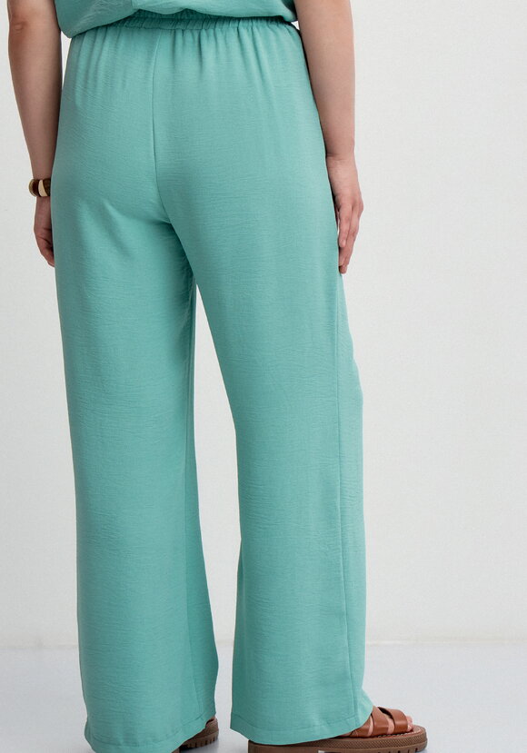 Брюки палаццо на резинке с карманами шир.  580, рис. 3