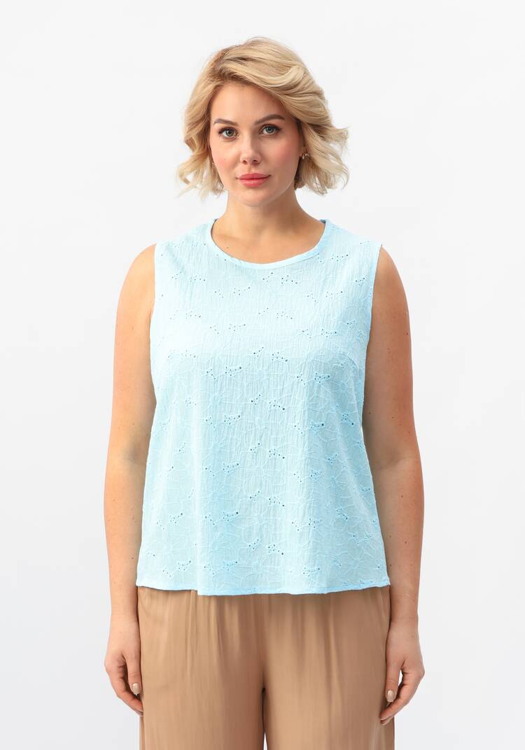 Майка ажурная из шитья с круглым вырезом шир.  750, рис. 28