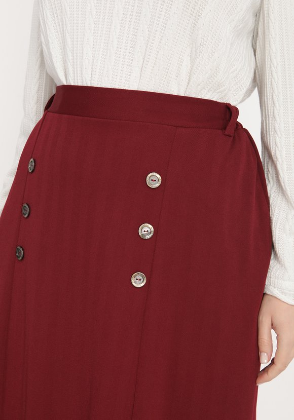 Юбка с декоративными пуговицами и разрезом шир.  580, рис. 2