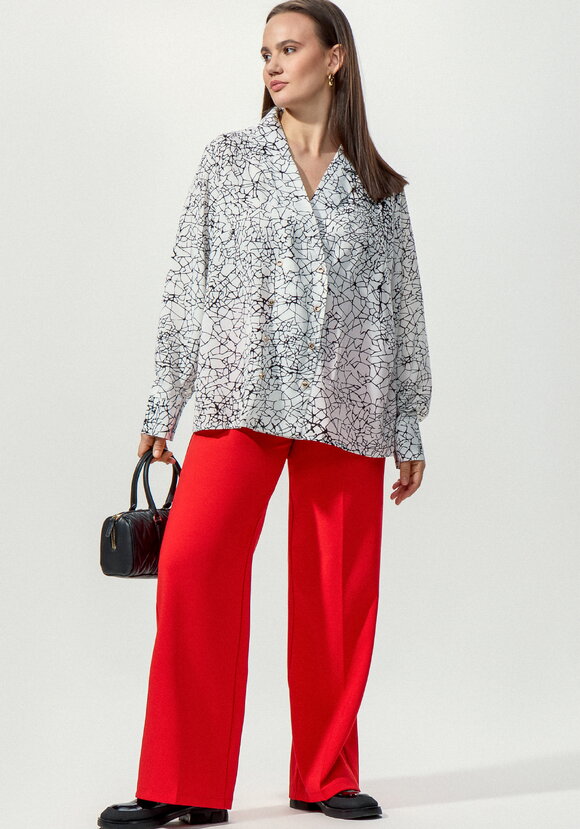 Блуза с отложным воротником двубортная шир.  580, рис. 15