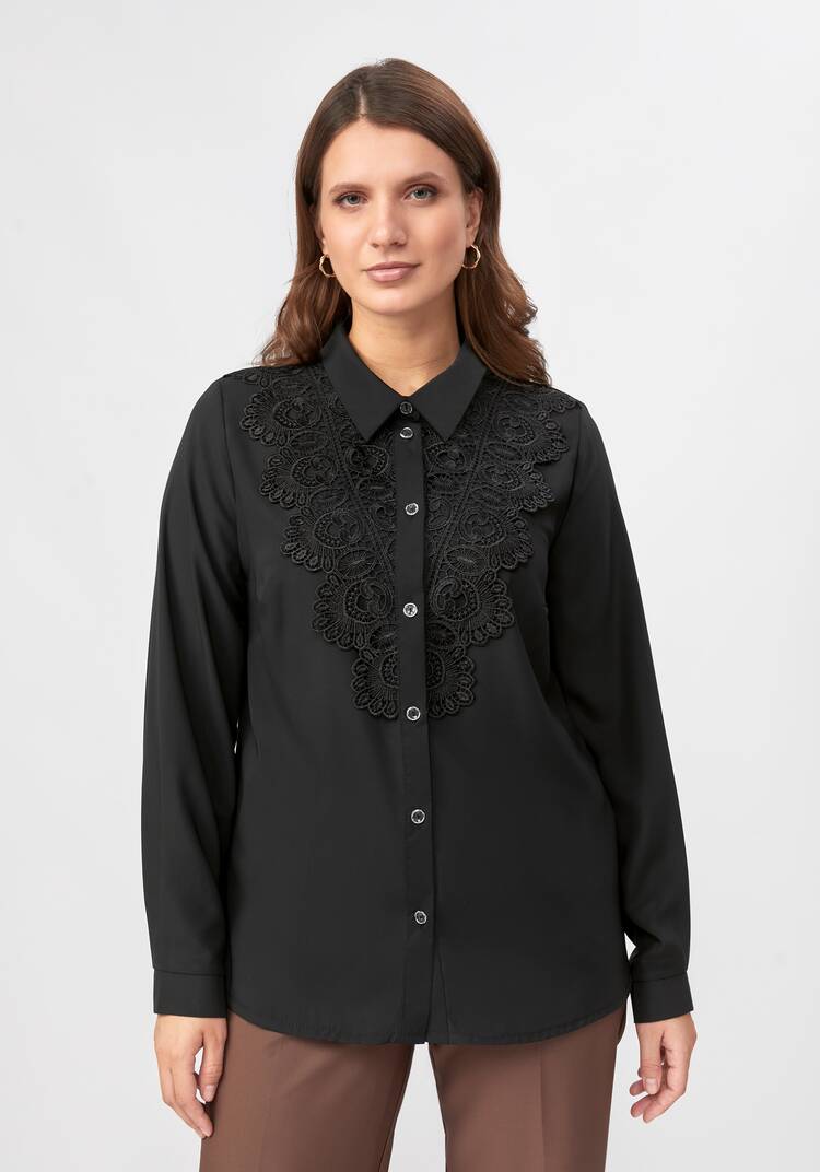 Блуза прямого кроя с ажурным кружевом шир.  750, рис. 19