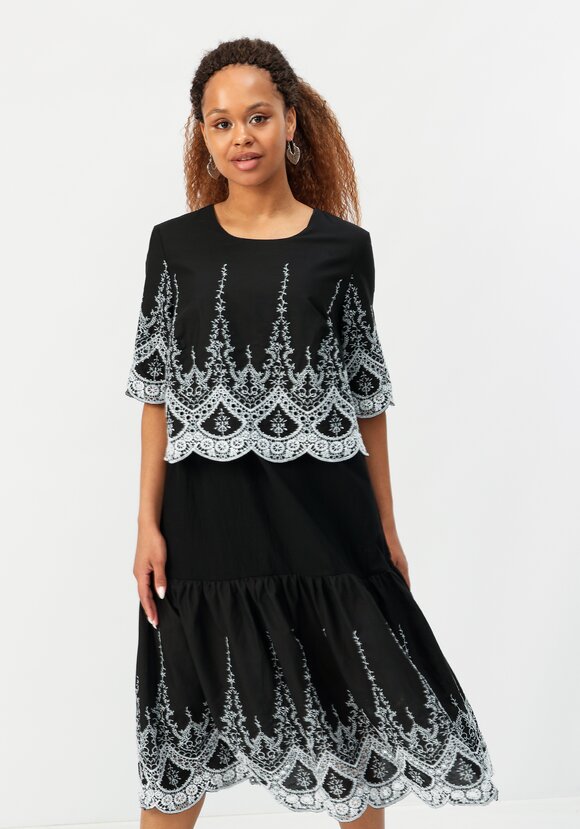 Платье свободного кроя с вышивкой шир.  580, рис. 10