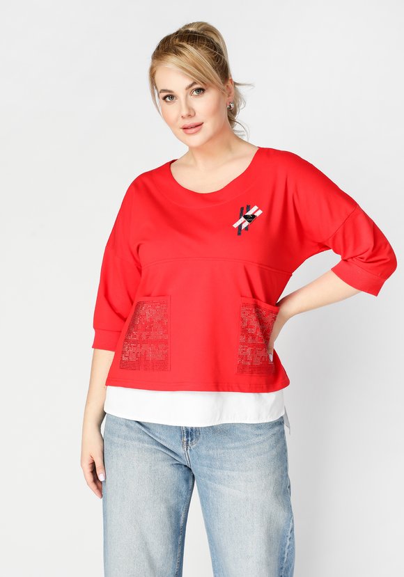 Свитшот женский с отделкой по низу Кристина шир.  580, рис. 1