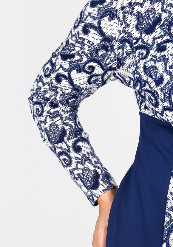 Платье с комбинированным принтом длины миди шир.  580, рис. 4