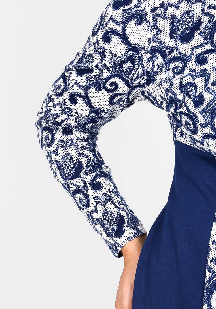 Платье с комбинированным принтом длины миди шир.  750, рис. 4