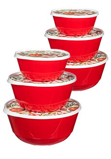 Комплект мисок с крышками, 6 шт.