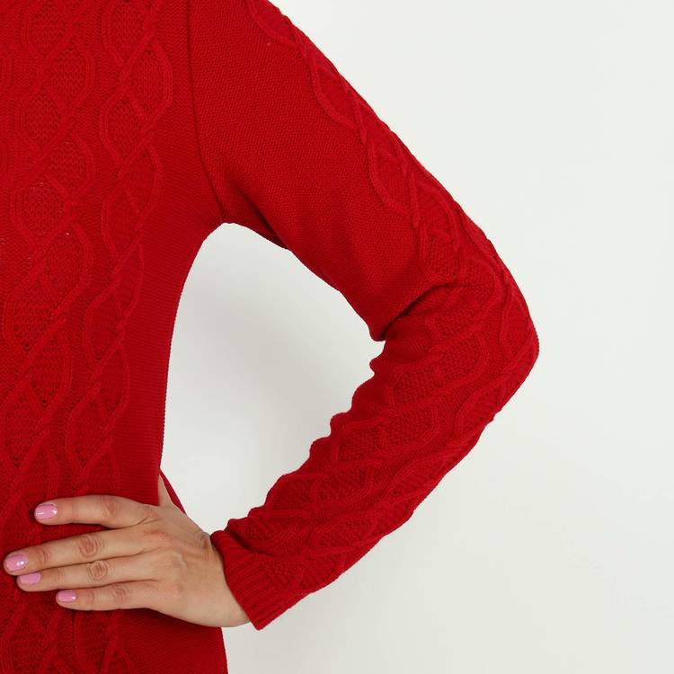 Платье трикотажное с фактурной вязкой шир.  750, рис. 11