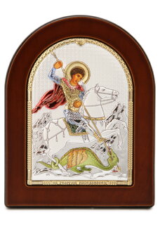 Икона Небесные хранители с эмалью, 10*12 см