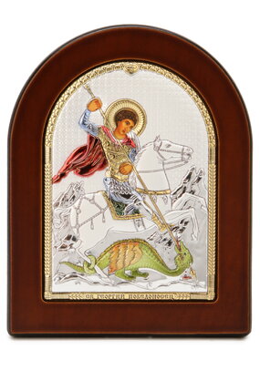 Икона Небесные хранители с эмалью, 10*12 см