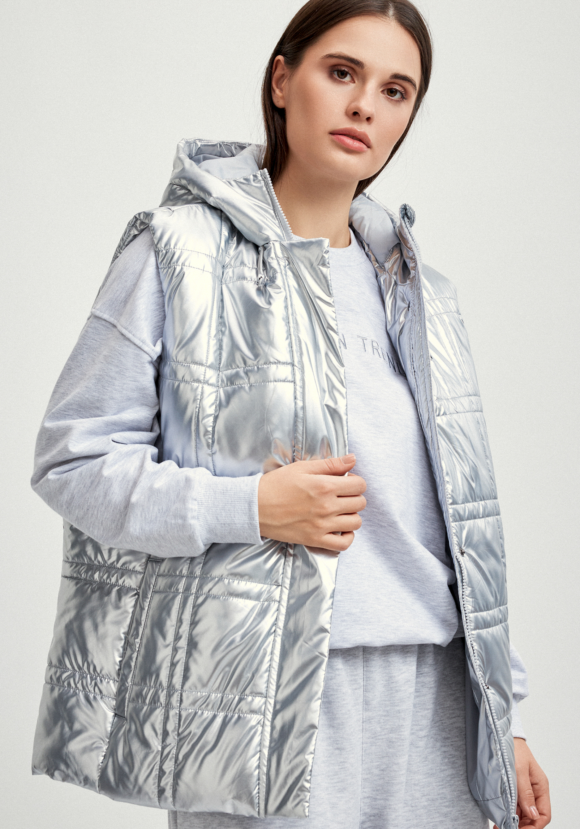 Жилет стеганый метализированный