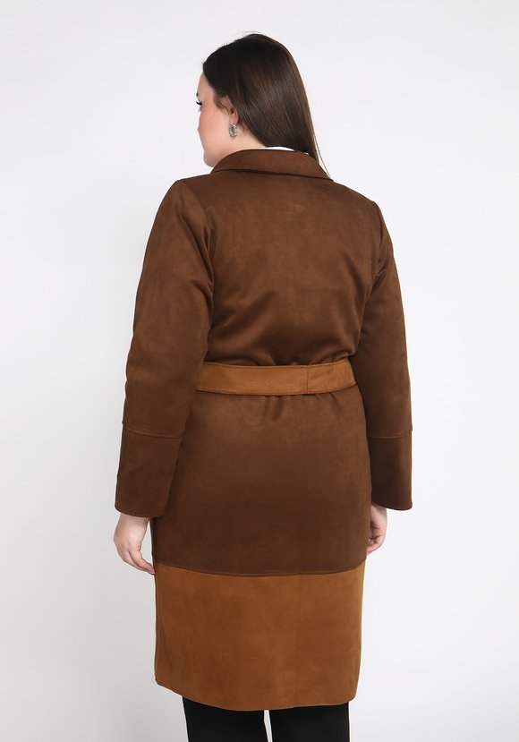 Кардиган из эко-замши с поясом шир.  580, рис. 3