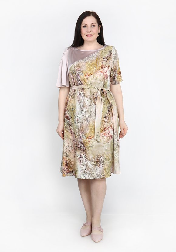 Платье прямого силуэта с круглым воротом шир.  580, рис. 6