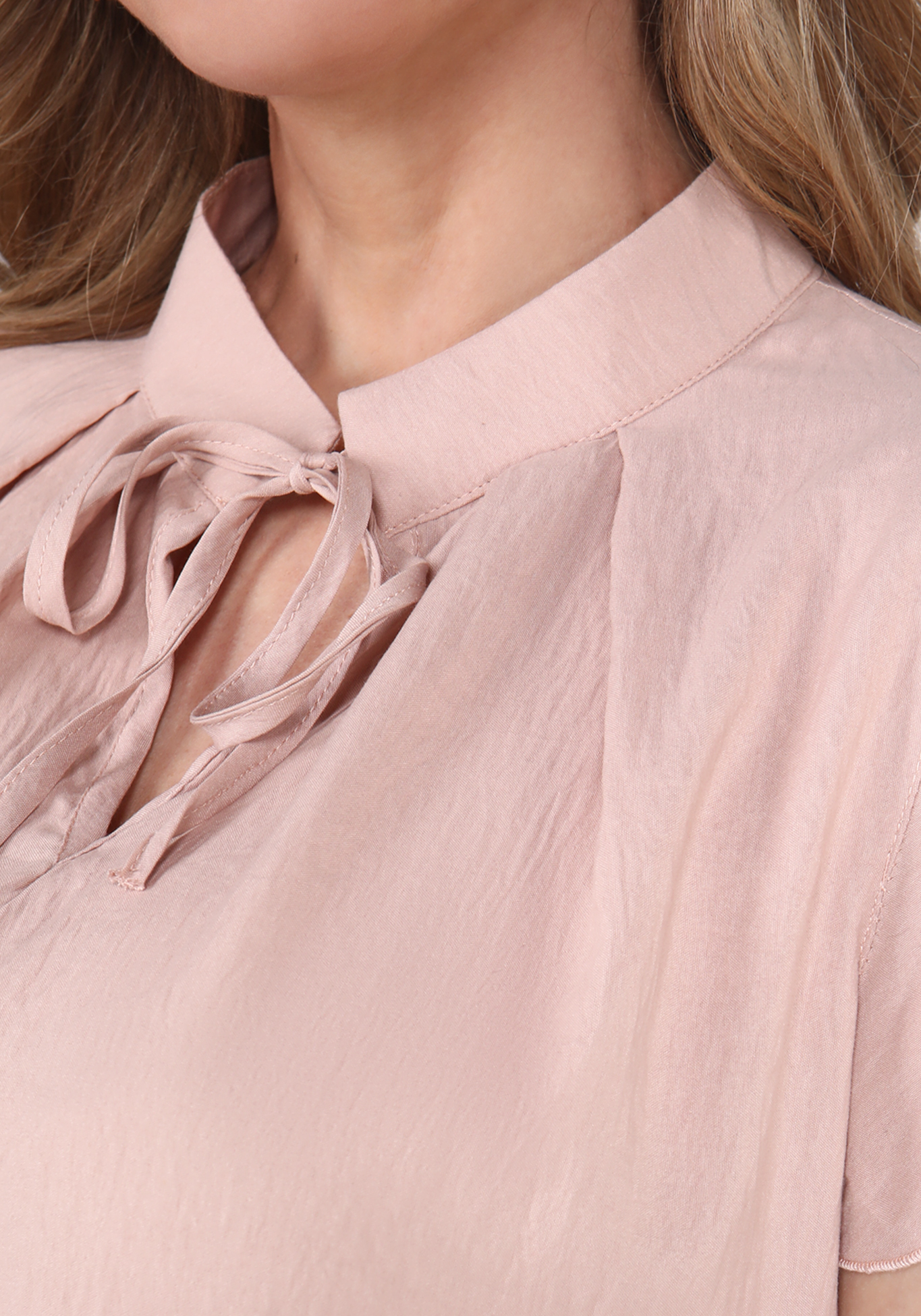 Блуза на завязке Bianka Modeno, размер 50, цвет пудровый - фото 8