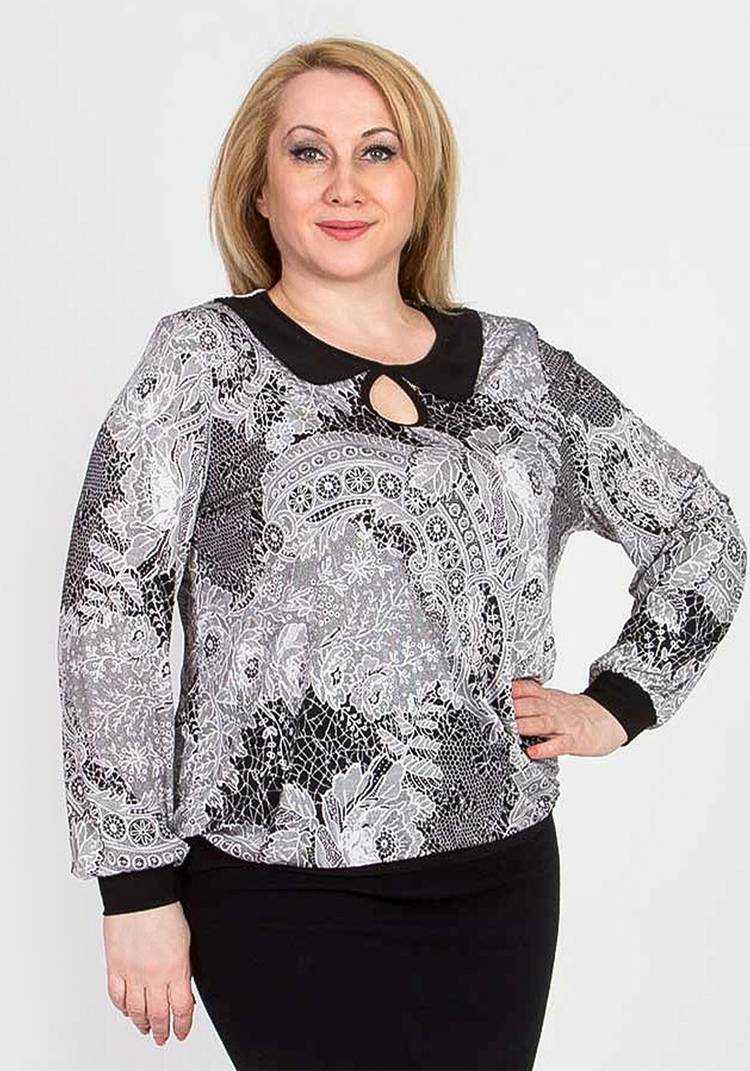 Блуза с восточным принтом и вырезом капля шир.  750, рис. 15