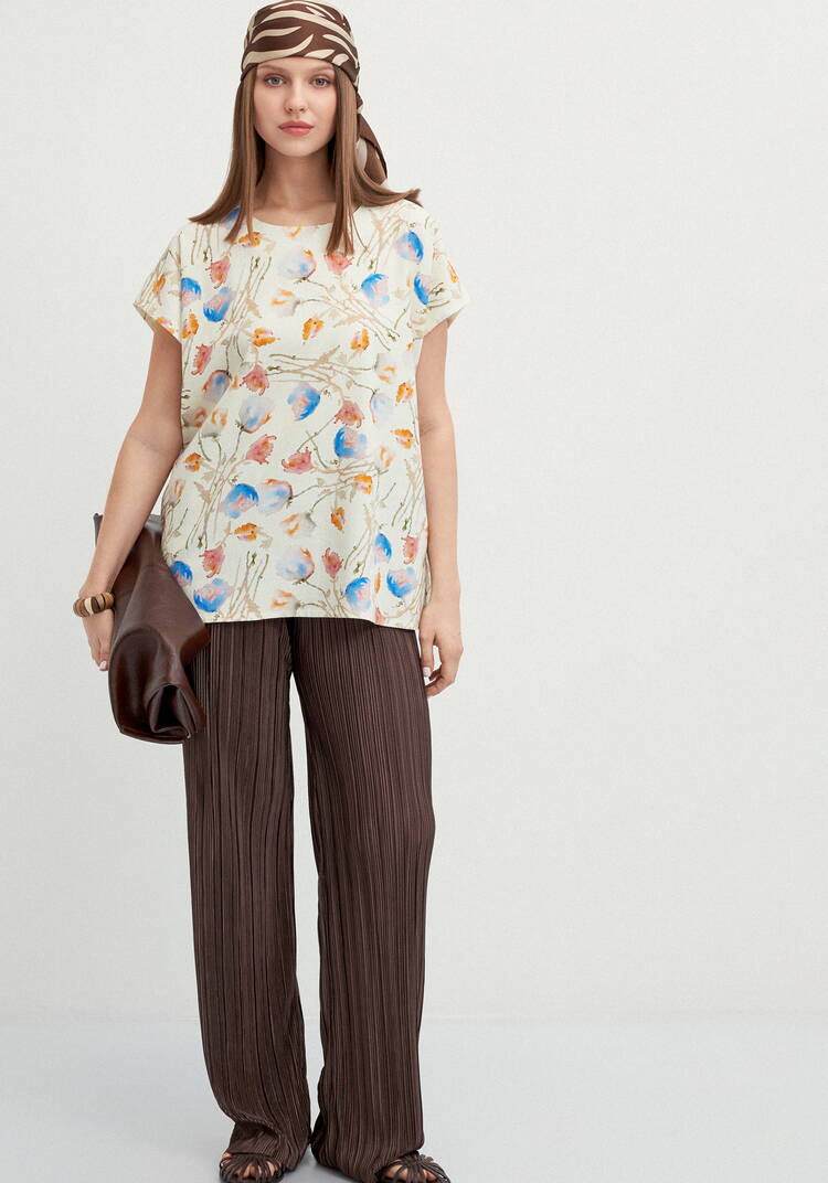 Блуза изо льна с коротким рукавом шир.  750, рис. 15