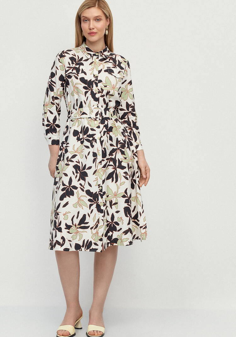 Платье-рубашка с принтом на поясе Вивьен шир.  750, рис. 12