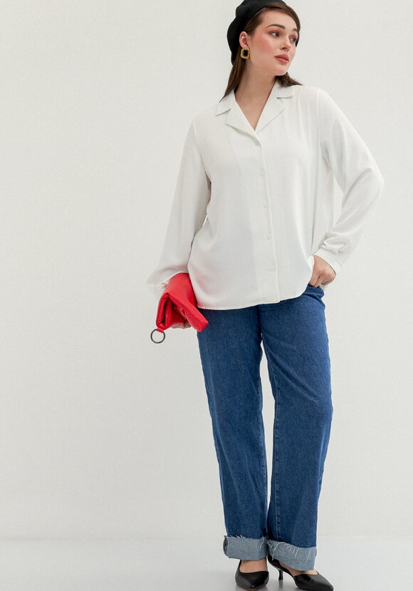 Блуза с отложным воротником с пуговицами шир.  580, рис. 9