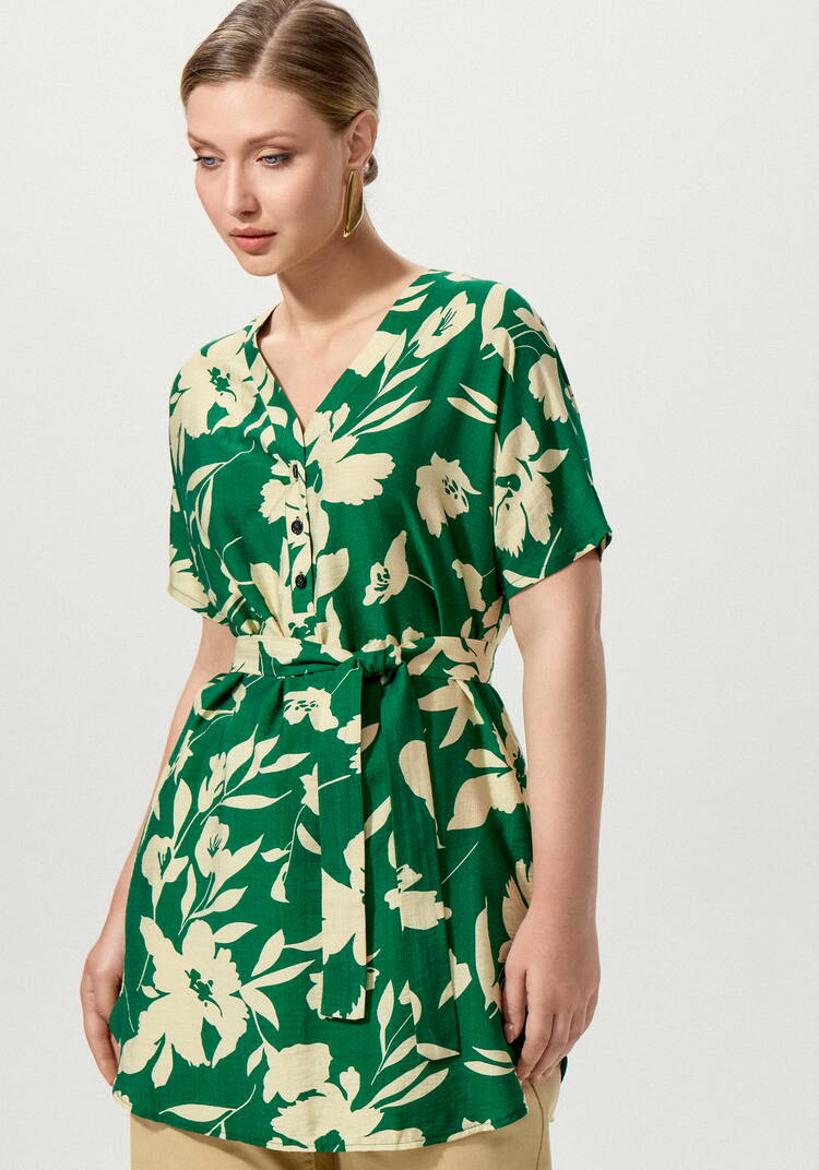 Туника на пуговицах с принтом шир.  750, рис. 8