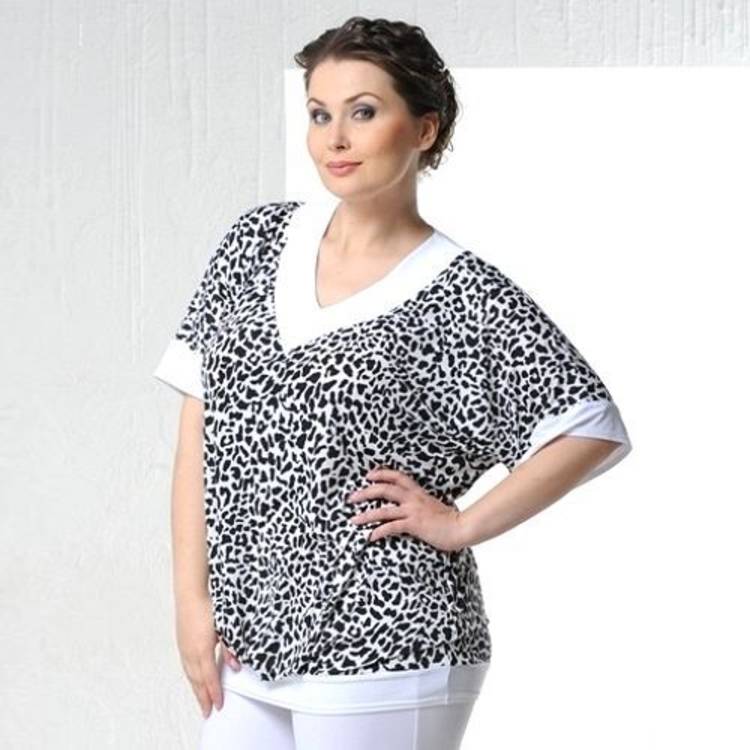Свободная блуза с белыми планками шир.  750, рис. 1
