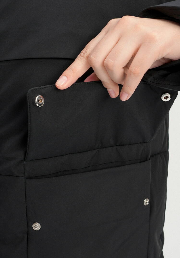 Пуховик стеганый с накладными карманами шир.  750, рис. 37